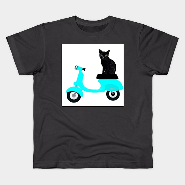 MOTORCYCLE RIDE CAT II Kids T-Shirt by CATUNIVERSE